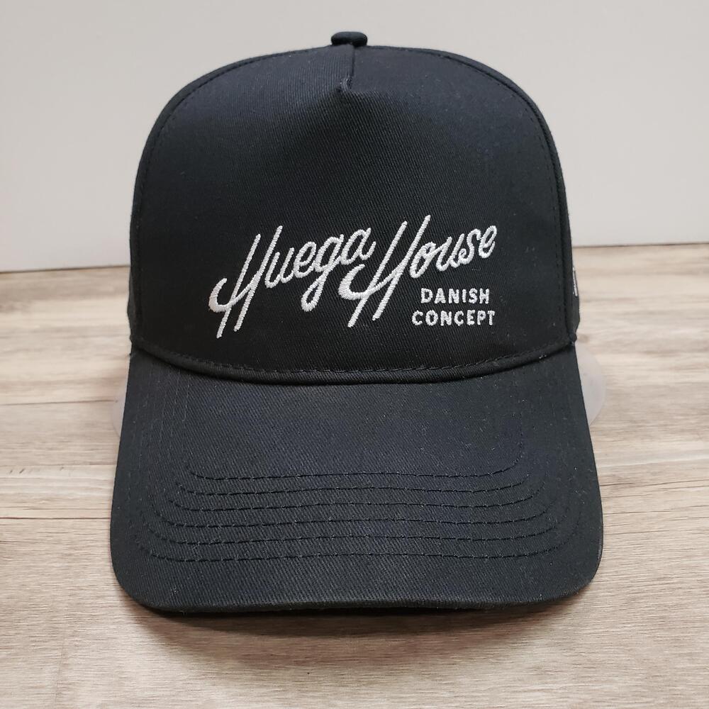 Huega House Danish Concept Hat Cap Snapback Mens One Size Black Cotton Logo Adj